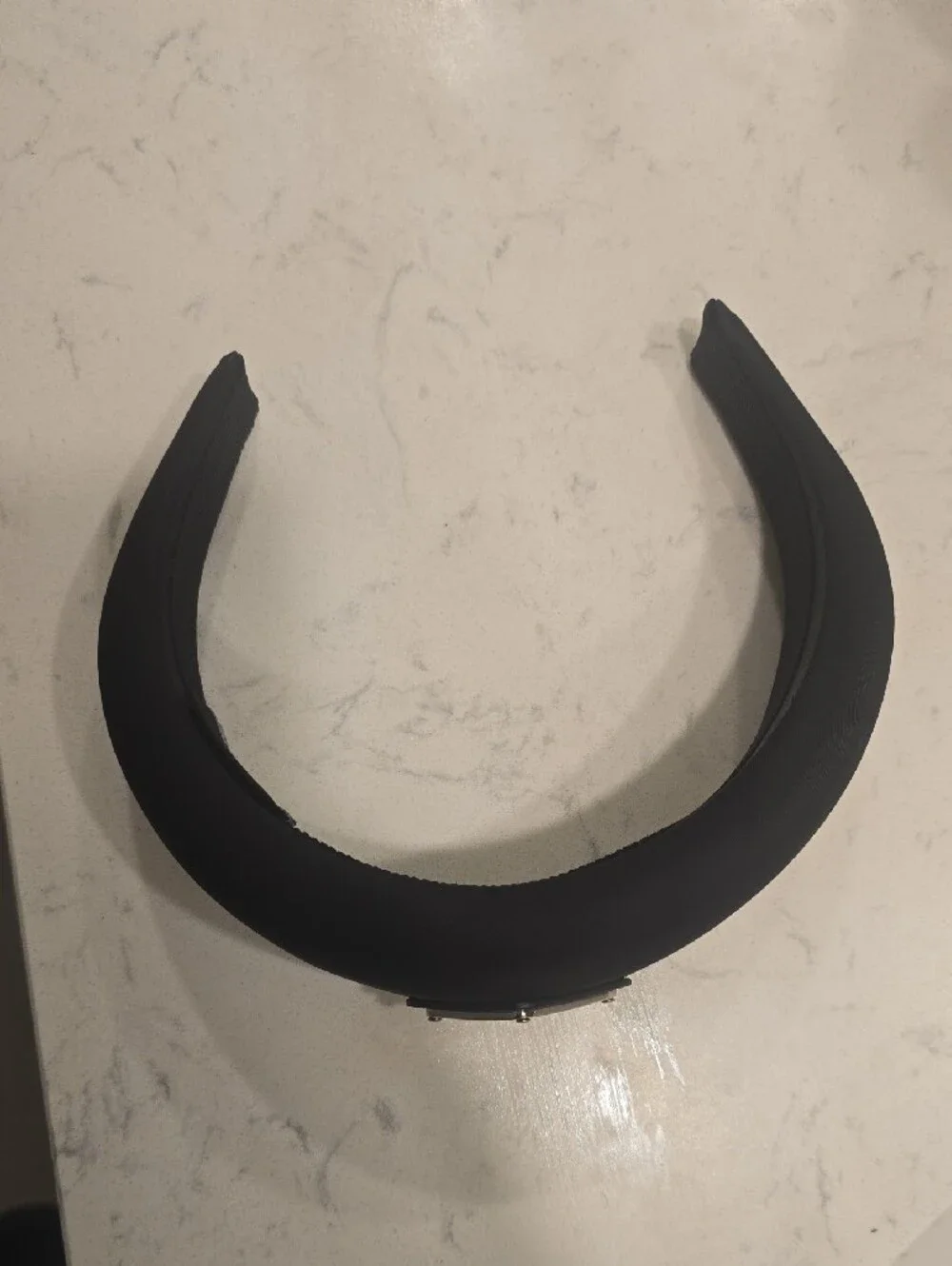 Prada Black Headband with Silver Triangular Logo